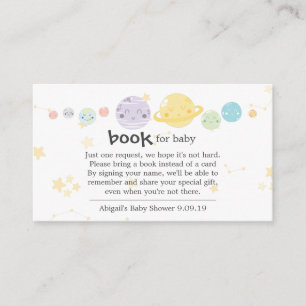 Cute Kawaii Planets with Stars Books for Baby Enclosure Card