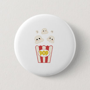 Cute Kawaii Popcorn 6 Cm Round Badge