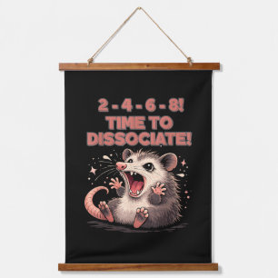 Cute Kawaii Possum Time to Dissociate Funny Design Hanging Tapestry