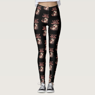 Cute Kawaii Possum Time to Dissociate Funny Design Leggings