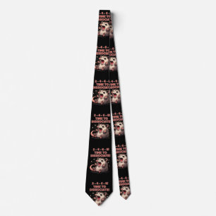Cute Kawaii Possum Time to Dissociate Funny Design Tie