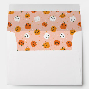 Cute Kawaii Pumpkin Faces Pattern Envelope
