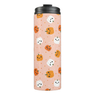 Cute Kawaii Pumpkin Faces Pattern Thermal Tumbler