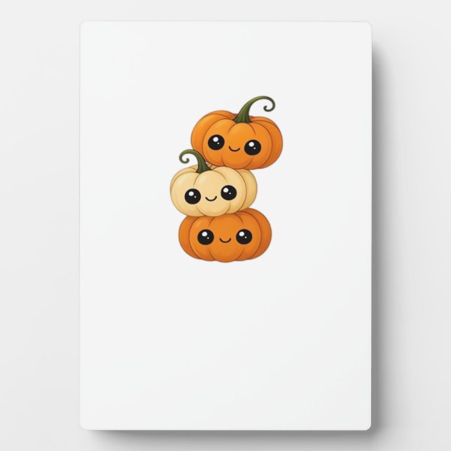Cute kawaii pumpkin trio Classic T-Shirt.png Plaque (Front)