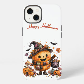 Cute Kawaii Pumpkin Witch Halloween Watercolor Aut iPhone 13 Case