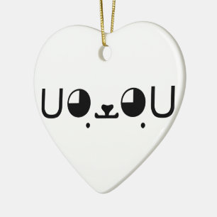 Cute Kawaii Puppy Dog Japanese Kaomoji Emoticon Ceramic Ornament