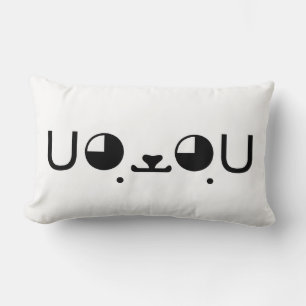 Cute Kawaii Puppy Dog Japanese Kaomoji Emoticon Lumbar Cushion