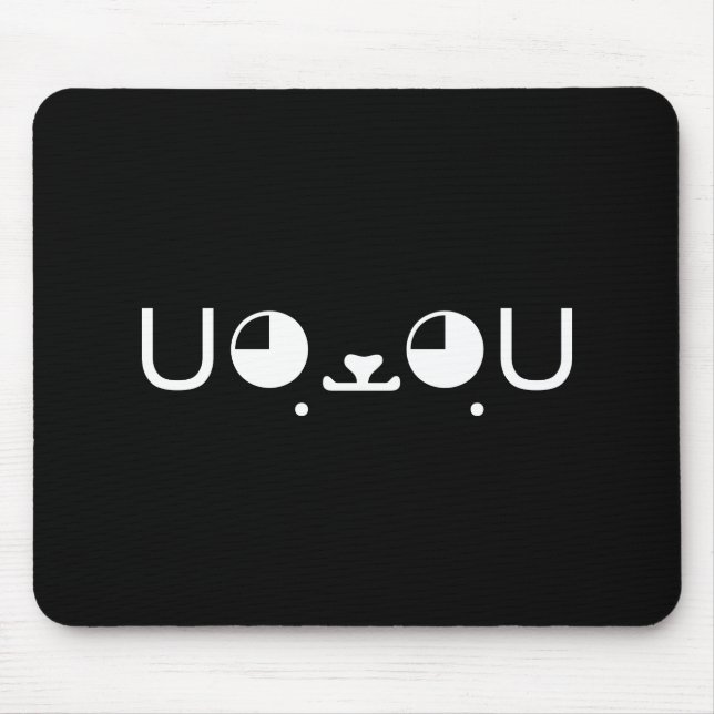 Cute Kawaii Puppy Dog Japanese Kaomoji Emoticon Mouse Pad (Front)