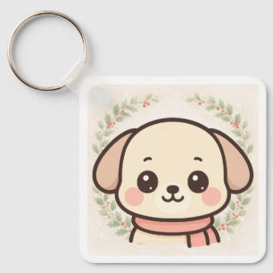 Cute Kawaii Puppy Face Keychain