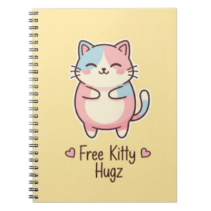 Cute Kawaii Puppy "Free Pup Hugz" Personalized Pas Notebook