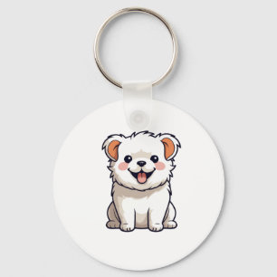 Cute Kawaii Puppy Vinyl Sticker - Adorable Cartoon Key Ring