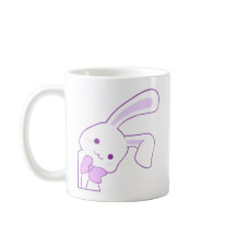 Cute Kawaii Purple Peeking Bunny Ribbon