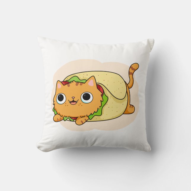 Cute Kawaii Purrito Cushion (Front)