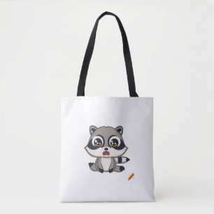 "Cute Kawaii Racoon Bag – Big Eyes, Big Head, and