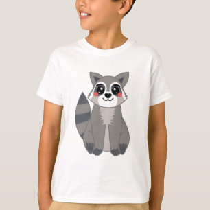 Cute Kawaii Racoon Illustration T-Shirt