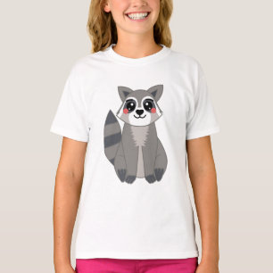 Cute Kawaii Racoon Illustration T-Shirt
