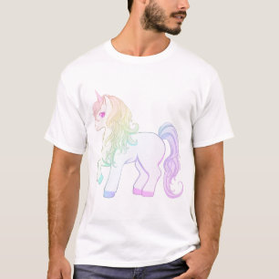 Cute kawaii rainbow coloured unicorn pony T-Shirt