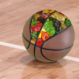 cute kawaii rainbow colourful candy bear gummy basketball