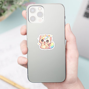 Cute Kawaii Rainbow Kitten Pastel Fluffy Cat Stick