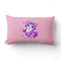 Cute Kawaii Rainbow Kitten Sparkle Hearts Design