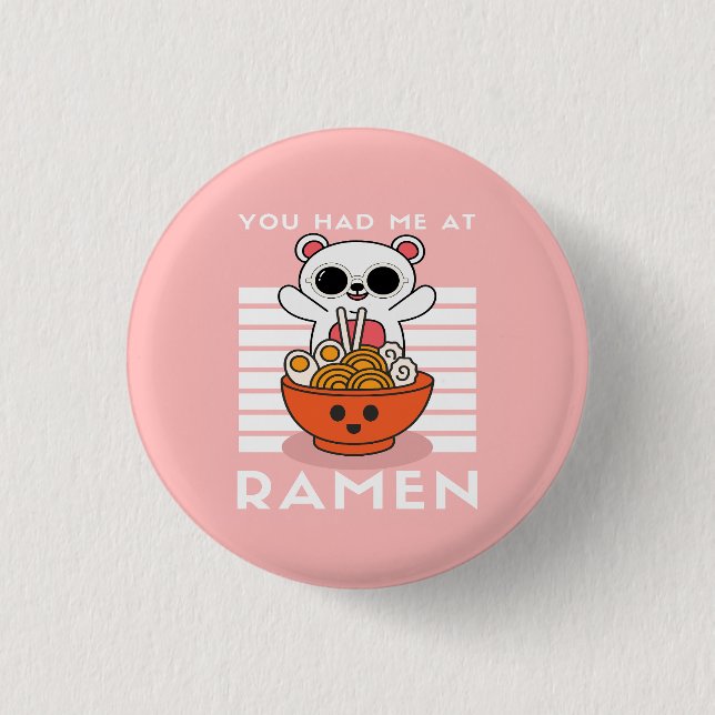 Cute Kawaii Ramen  3 Cm Round Badge (Front)