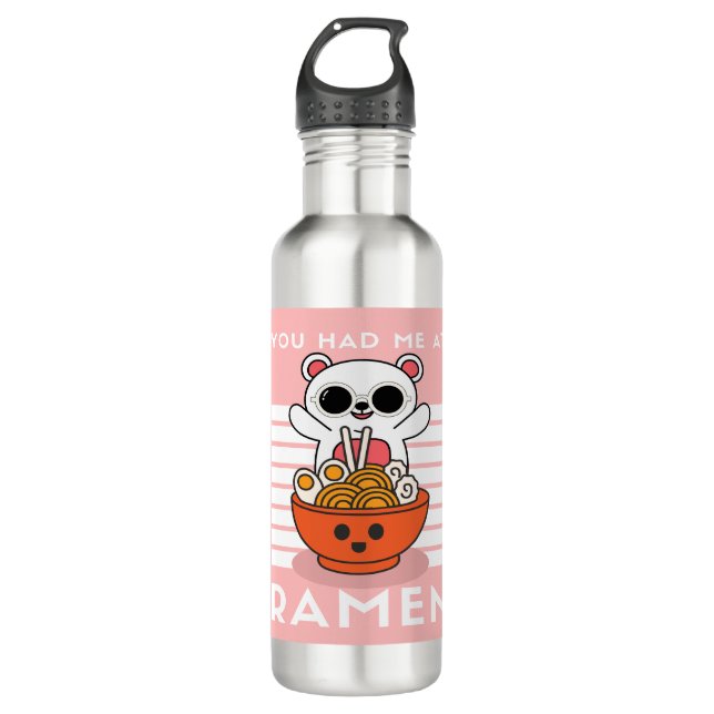 Cute Kawaii Ramen 710 Ml Water Bottle (Front)