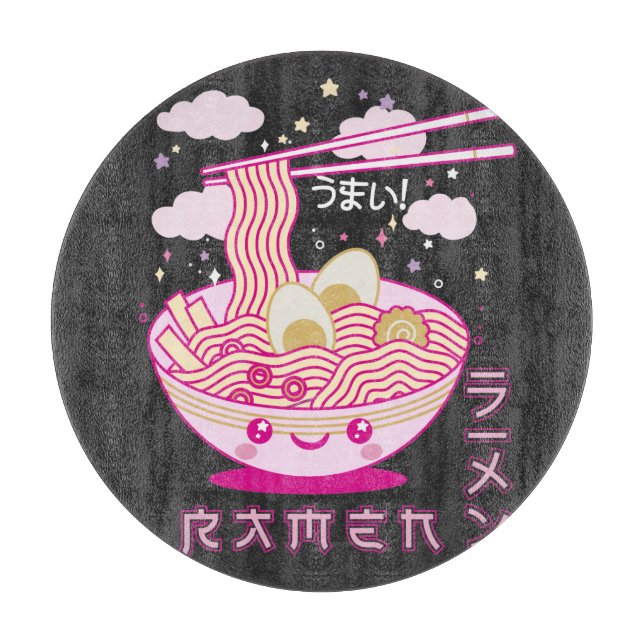 Cute Kawaii Ramen Anime Noodles Ramen Girls, Teens Cutting Board (Front)