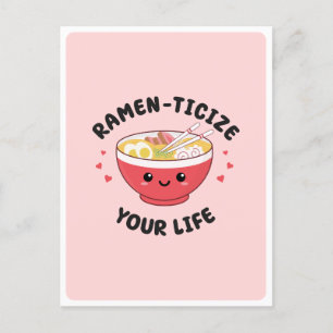 Cute Kawaii Ramen Asian Food Pun Romantic Love  Postcard