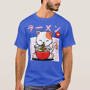Cute Kawaii Ramen Cat Japanese Design T-Shirt