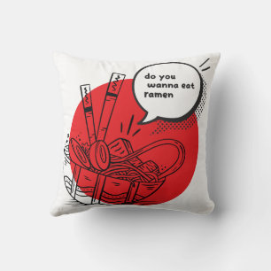 Cute Kawaii Ramen - Funny Japanese Food  Cushion