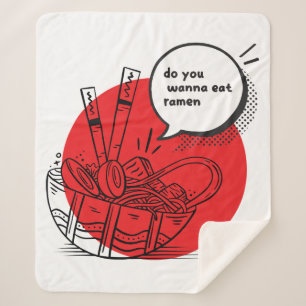 Cute Kawaii Ramen - Funny Japanese Food  Sherpa Blanket