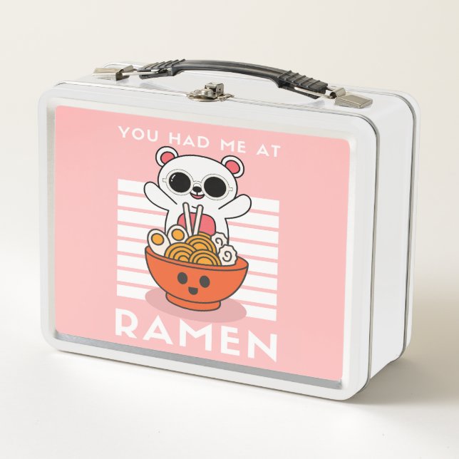 Cute Kawaii Ramen Metal Lunch Box (Front)