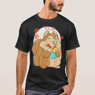 Cute Kawaii Ramen Squirrel Japanese Noodles  T-Shirt