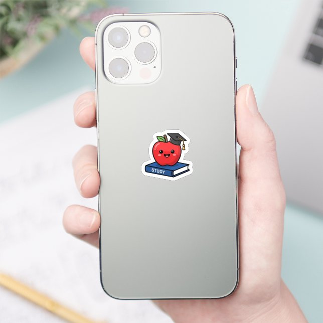 Cute Kawaii Red Apple Wearing Graduation Cap Smart (Phone)