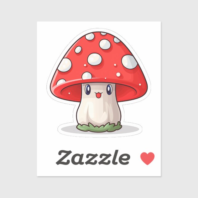 Cute Kawaii Red Cap Mushroom Sticker (Sheet)