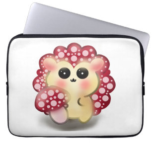Cute Kawaii Red Mushroom Hedgehog Toadstool Art Laptop Sleeve