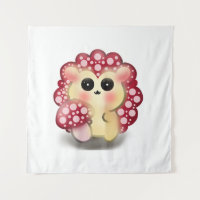 Cute Kawaii Red Mushroom Hedgehog Toadstool Art