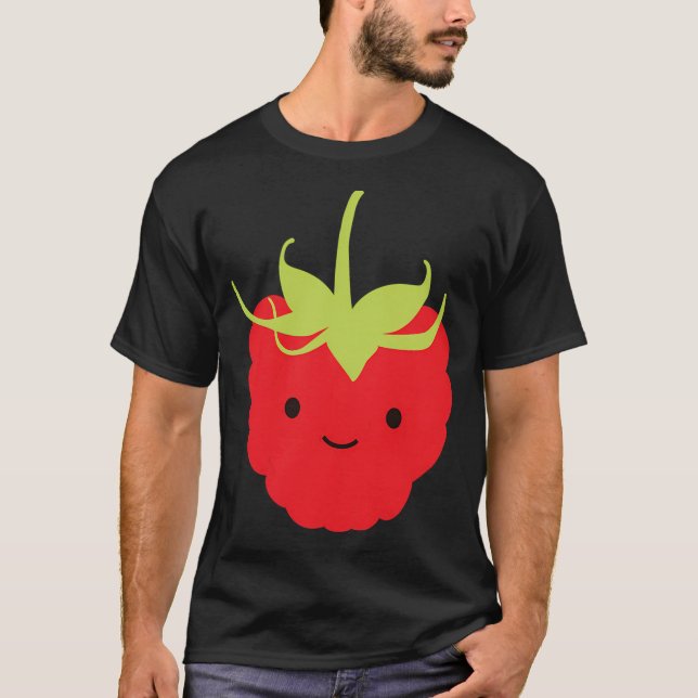 Cute Kawaii Red Raspberry T-Shirt (Front)