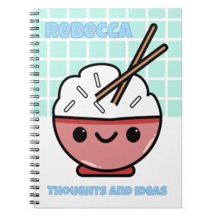 Cute Kawaii Rice Bowl – Personalised  Notebook
