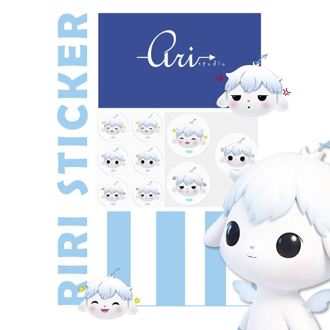 Cute Kawaii Riri Emotion Sticker Sheet (Creator Uploaded)