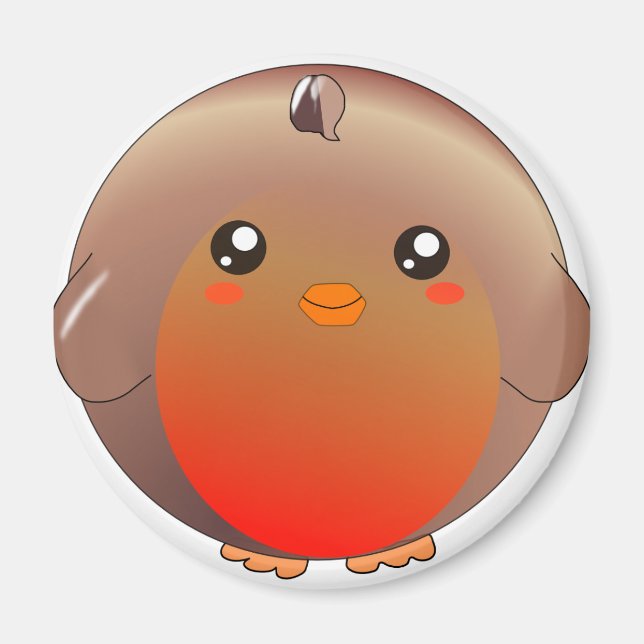 Cute kawaii robin red breast magnet (Front)