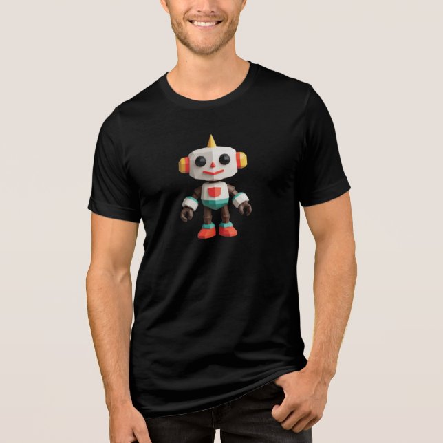 Cute Kawaii Robot Tri-Blend Shirt (Front)