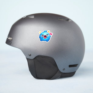 Cute Kawaii Sad Blue Slime Crying with Broken Hear