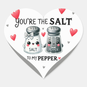 Cute Kawaii Salt and Pepper Heart Sticker