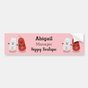 Cute kawaii salt and pepper shakers cartoon bumper sticker
