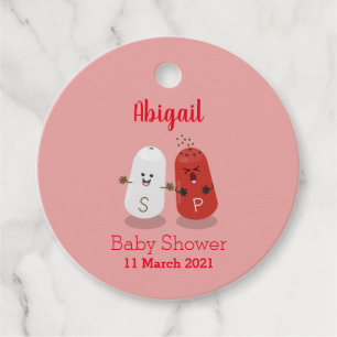Cute kawaii salt and pepper shakers cartoon favour tags