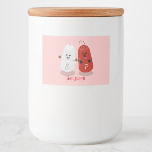 Cute kawaii salt and pepper shakers cartoon food label