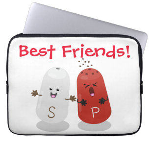 Cute kawaii salt and pepper shakers cartoon laptop sleeve