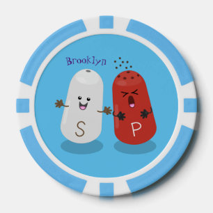 Cute kawaii salt and pepper shakers cartoon poker chips
