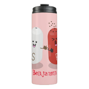 Cute kawaii salt and pepper shakers cartoon thermal tumbler